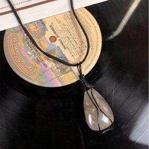 The Smoky Quartz Wire Wrapped Pendant Handmade Necklace On Suede Cord- B…